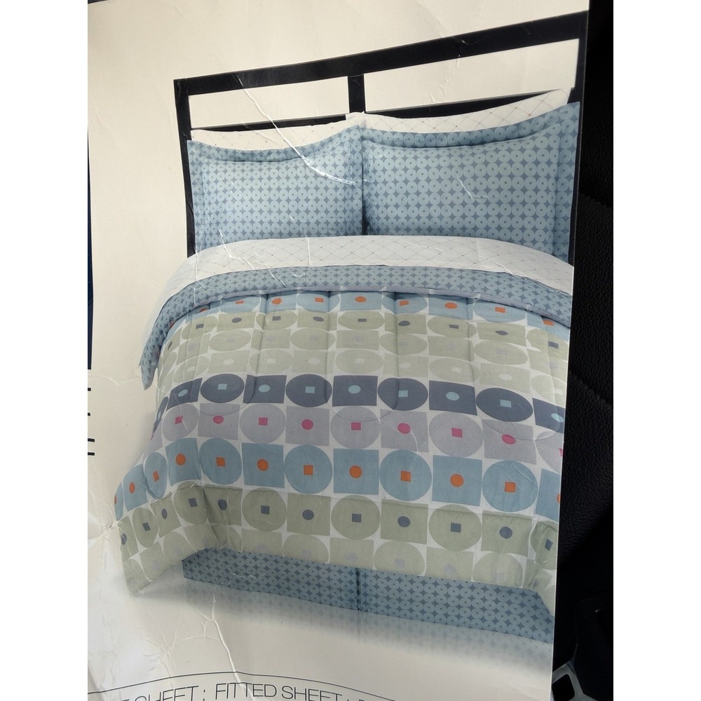 The Big One Brice Queen Comforter Shams Pillowcases Bed Skirt 6 Pc Set
